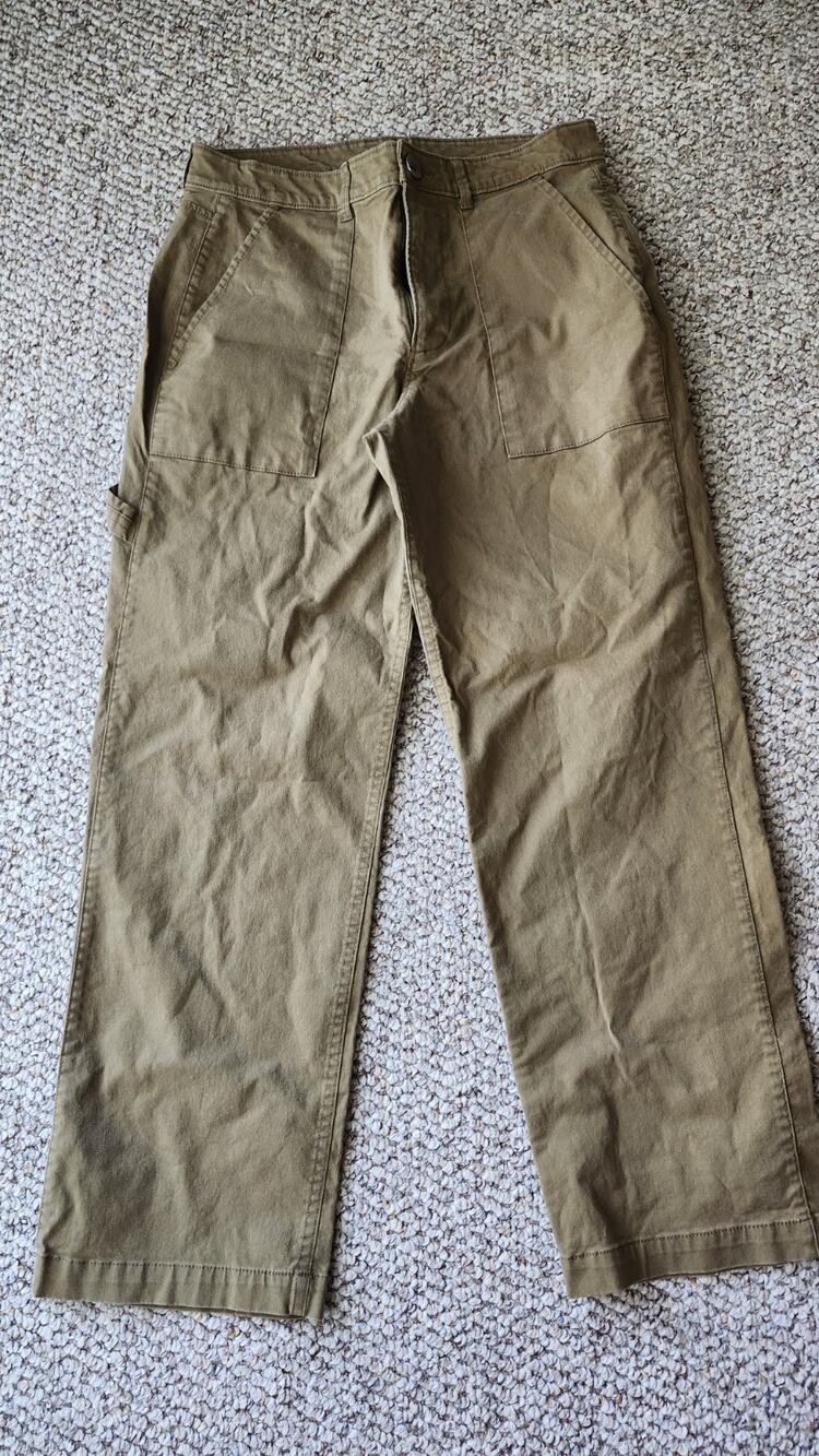 Old Navy Size 4 Carpenter Pants Khaki Wide Straight Leg Painter Utility #607
